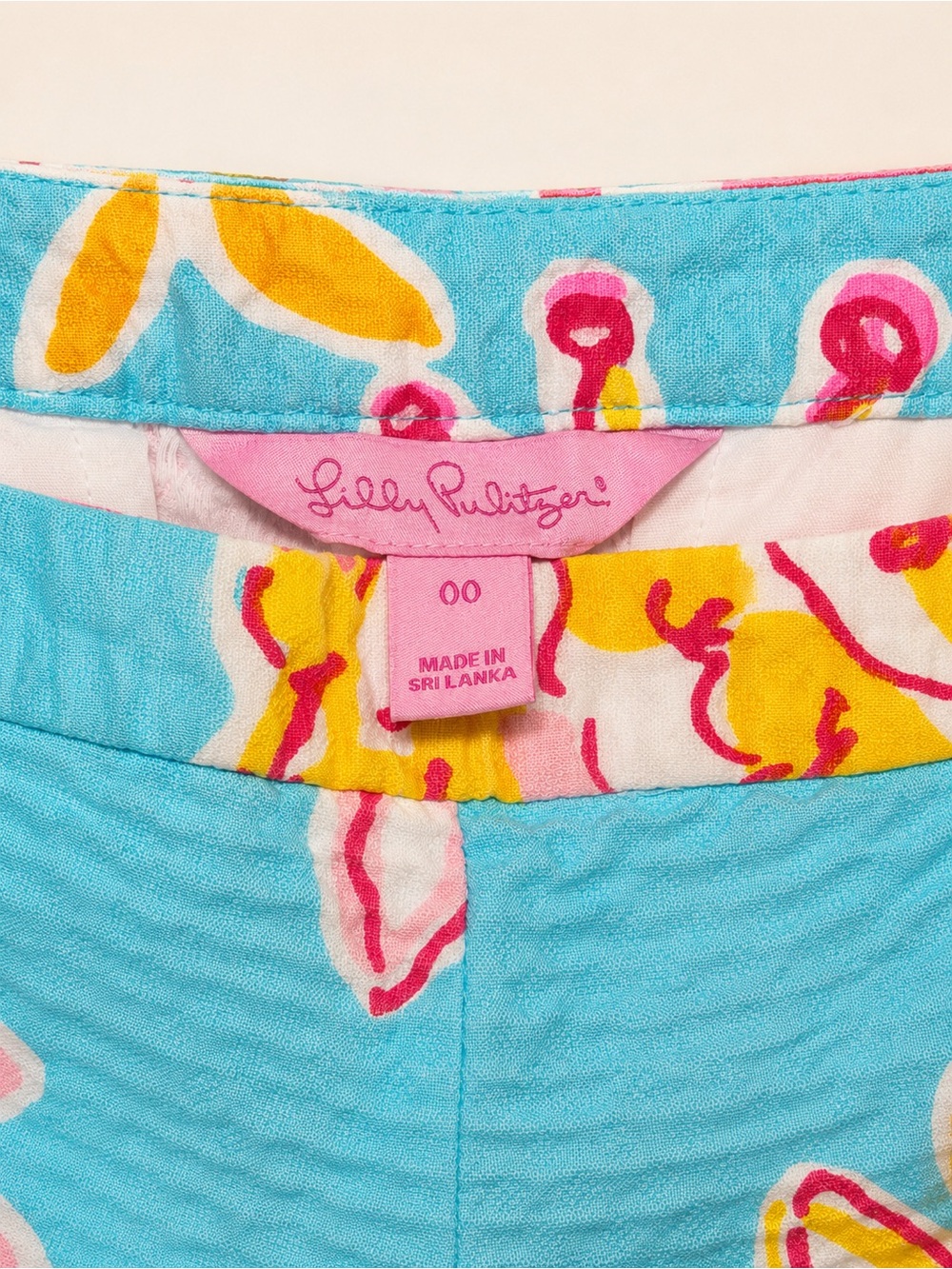Lilly Pulitzer Blue Floral Print Women's Shorts - Picture 3 of 3